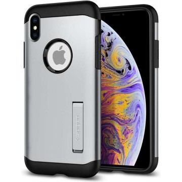 Hoesje Apple iPhone Xs Max - Spigen Slim Armor Case - Satijn Zilver