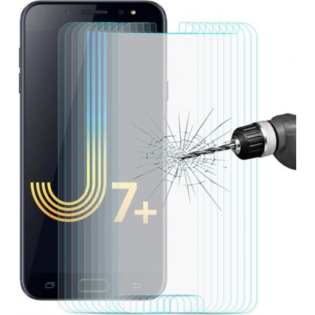 10 STKS ENKAY Hat-Prince 0,26 mm 9H 2.5D gehard glas voor Galaxy J7 + (2018) en C7 (2017)