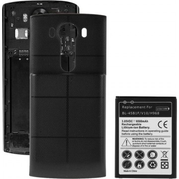 Voor LG V10 / H968 BL-45B1F 3.85V / 6500mAh Li-ion batterij met hoge capaciteit en vervanging van de achterdeur (zwart)