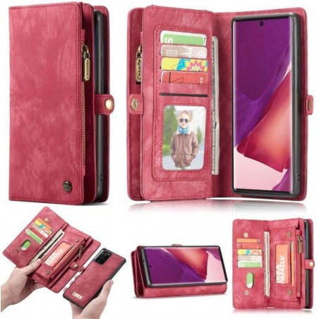 CASEME Samsung Galaxy S21 Vintage Portemonnee Hoesje - Rood