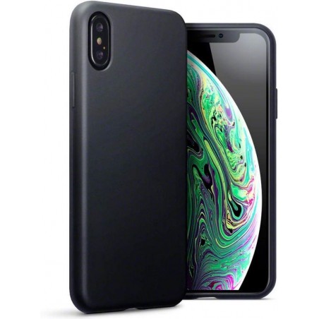 Apple iPhone X & XS Hoesje - Siliconen Back Cover - Zwart