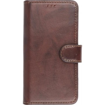 MP Case - Elegant Echt leer hoesje iPhone 12 (Pro) bookcase wallet cover - Midden Bruin
