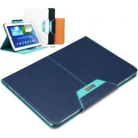 ROCK Leather case voor de Samsung Galaxy Note 10.1 2014 edition (EXCEL Serie blue)