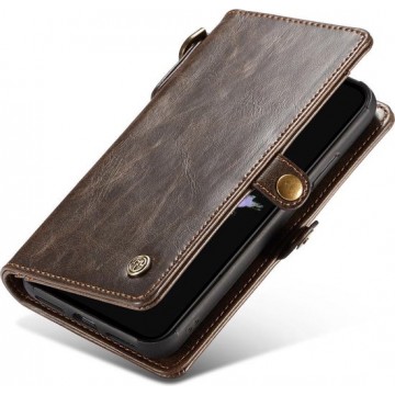Leren Wallet + uitneembare Case - iPhone X 5.8 inch - Bruin - Caseme