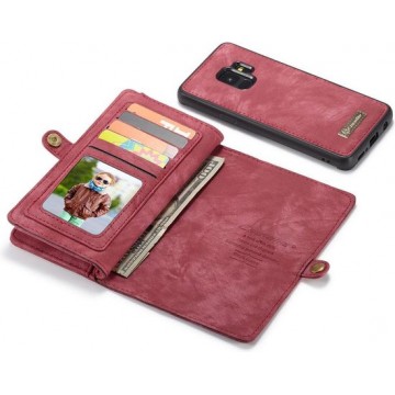 Hoesje voor Samsung Galaxy S9 Plus (S9+), CaseMe 2-in-1 wallet case, 008 serie, rood