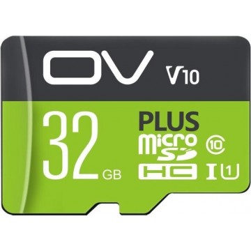 Let op type!! OV 32GB V10 plus zwart-groene High Speed Class 10 TF (micro SD) geheugenkaart