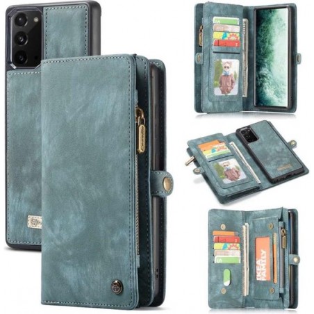 Hoesje CASEME Samsung Galaxy Note 20 | Vintage Portemonnee Hoesje | Blauw