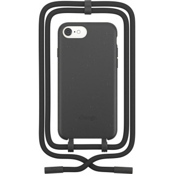 Change Case 2 in 1 Bio case - met afneembaar en verstelbaar nekkoord - voor iPhone SE - Black