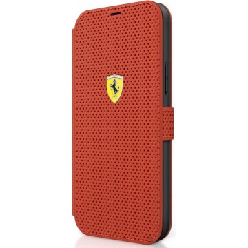 iPhone 12 Mini Bookcase hoesje - Ferrari - Effen Rood - Kunstleer