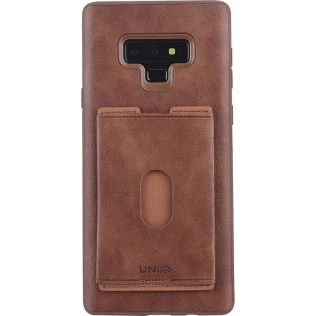 UNIQ Accessory Galaxy Note 9 Kunstleer Backcover hoesje met portemonnee - Bruin (N960F)