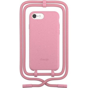 Change Case 2 in 1 Bio case - met afneembaar en verstelbaar nekkoord - voor iPhone SE - Coral Pink