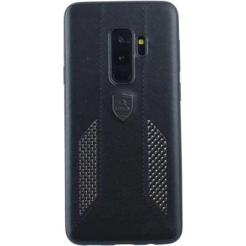 UNIQ Accessory Galaxy S9 Plus Kunstleer Hard Case Back cover - Zwart (G965)