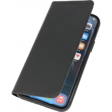 Diledro - Ultra thin flipwallet iPhone 12 (Pro) hoesje echt leer - Black
