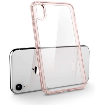 Hoesje Apple iPhone Xr - Spigen Ultra Hybrid Case - Transparant/Roze