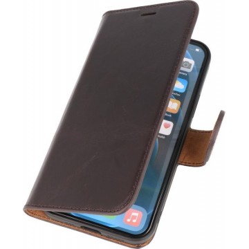 DiLedro iPhone 12 (Pro) Hoesje Bookcase Shock Proof - Dark Brown
