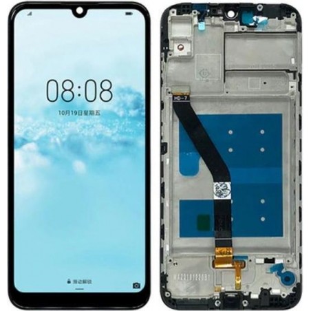 Huawei Y6 2019 LCD Scherm met touchscreen digitizer zwart met frame bij Kiya