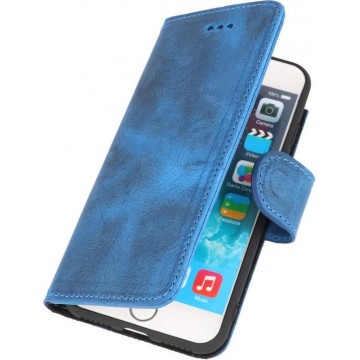 DiLedro Echt Lederen iPhone 7 / 8 / SE 2020 Hoesje Bookcase - Washed Blue