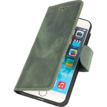 DiLedro Echt Lederen iPhone 7 / 8 / SE 2020 Hoesje Bookcase - Washed Green