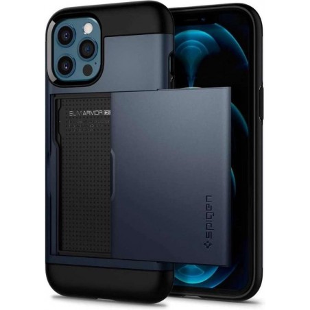 Spigen Slim Armor CS Case - Telefoonhoesje - Hoesje - Apple iPhone 12 Pro Max - Metal slate