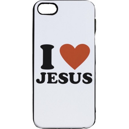 Iphone 5 mobiele telefoonhoesje (opdruk "I love Jesus"