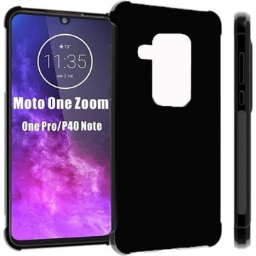 Shockproof Soft TPU hoesje zwart Silicone Case Motorola Moto One Zoom