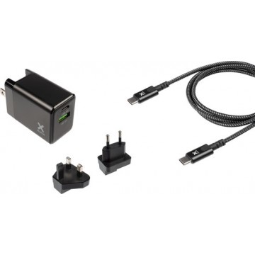Xtorm USB & USB-C Oplader - 20W - 3 in 1 Stekker incl. USB-C kabel - Wereldstekker - Travel Adapter - Reisstekker