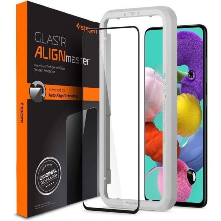 Spigen - Samsung Galaxy A51 AlignMaster Full Cover Glass - Zwart