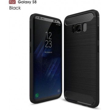 Hoesje geschikt voor Samsung Galaxy S8, gel case, carbon look, zwart