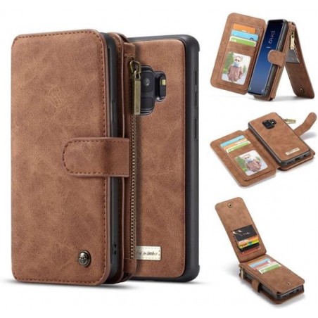 CASEME - Samsung Galaxy S9 Retro Removable Wallet Case - Bruin