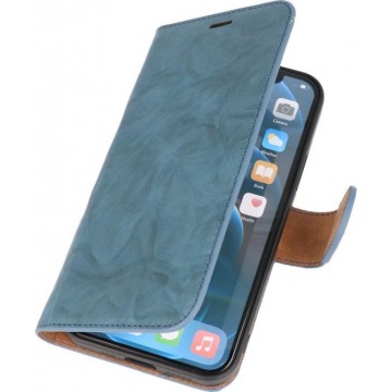 DiLedro iPhone 12 (Pro) Hoesje Bookcase Shock Proof - Washed Light Blue