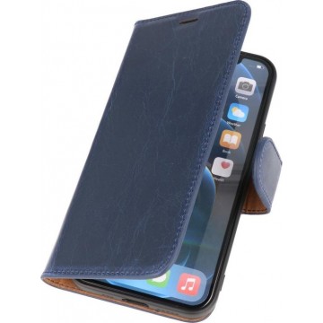 DiLedro iPhone 12 (Pro) Hoesje Bookcase Shock Proof - Marble Blue