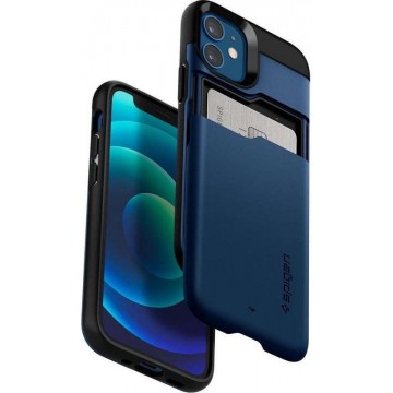 Spigen Slim Armor CS Case - Telefoonhoesje - Hoesje - Apple iPhone 12 Mini - Donkerblauw
