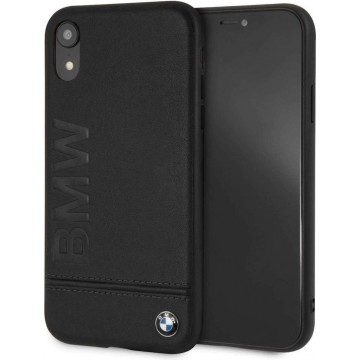 iPhone Xs Max hoesje Embossed Logo - BMW - Zwart - Leer