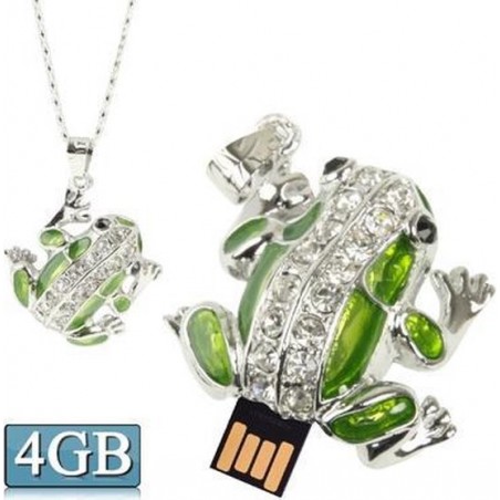 Let op type!! Kikker vormige Diamond Necklace stijl USB schicht schijf (4GB)