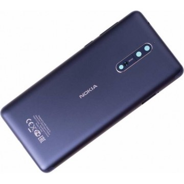 Nokia 8 Dual Sim (TA-1004) Achterbehuizing, Tempered Blue/Blauw, 20NB1LW0024