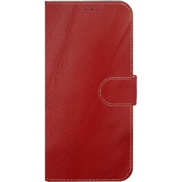 ★★★Made-NL★★★ Handmade Echt Leer Book Case Voor Samsung Galaxy A8 (2018) Brandweer rood leder.