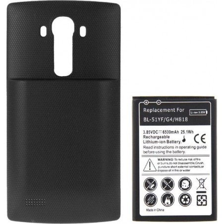 BL-51YH 3.85 V / 6500 mAh RD Hoge Capaciteit Li-ion Batterij en Achterdeur Cover Vervanging voor LG G4 / H818