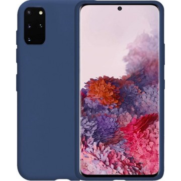 Samsung Galaxy S20 Plus Hoesje Siliconen Case Cover - Donker Blauw