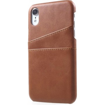 Casecentive Leren Wallet back case - Portemonnee hoesje - iPhone XR bruin