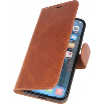 DiLedro iPhone 12 Mini Hoesje Bookcase Shock Proof - Cognac Brown