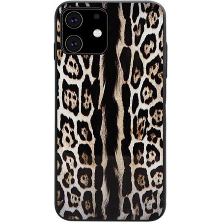 Smartphone hoesje | Telefoon hoesje | Anti shock | Panterprint | Donkerbeige | iPhone 11