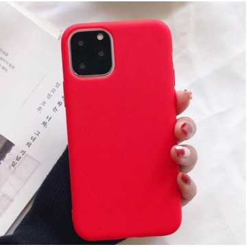 Iphone 12 pro mat rood hoesje- Iphone 12 pro siliconen tpu case mat rood- Iphone 12 pro hoes mat rood