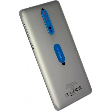 Nokia 8 Dual Sim (TA-1004) Achterbehuizing, Steel/Zilver, 20NB1SW0009
