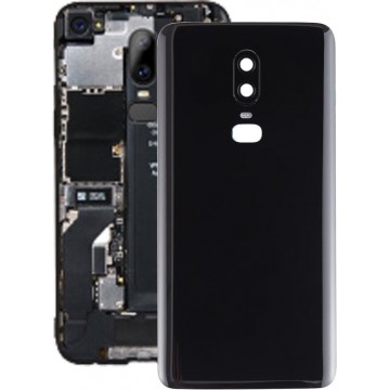 Smooth Surface Battery Back Cover voor OnePlus 6 (zwart)