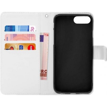 FOONCASE iPhone 8 Plus hoesje - Bookcase - Flipcase - Hoesje met pasjes - Love Pop