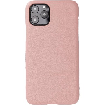 Hoesje iPhone 11 Pro Max 6.5'' Oblac® - Full-grain leer - Back Cover - Slim design - Nude Roze