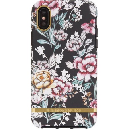 Richmond & Finch Black Floral gold details for iPhone X colourful