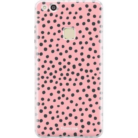 FOONCASE Huawei P10 Lite hoesje TPU Soft Case - Back Cover - POLKA COLLECTION / Stipjes / Stippen / Roze