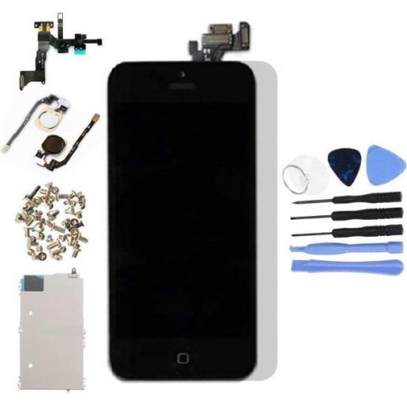Voor Apple iPhone 5 - A+ Voorgemonteerd LCD scherm Zwart & Tools + Screen Guard