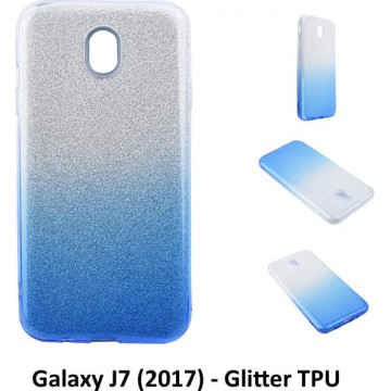 Kleurovergang Blauw Glitter TPU Achterkant voor Samsung Galaxy J7 (2017) (J730F)